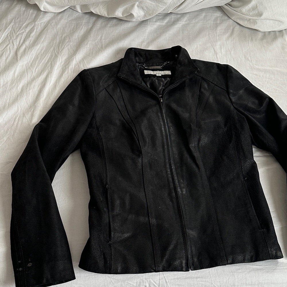 Wilsons Leather Black Women's Zip-Front Leather Jacket - Picture 7 of 12